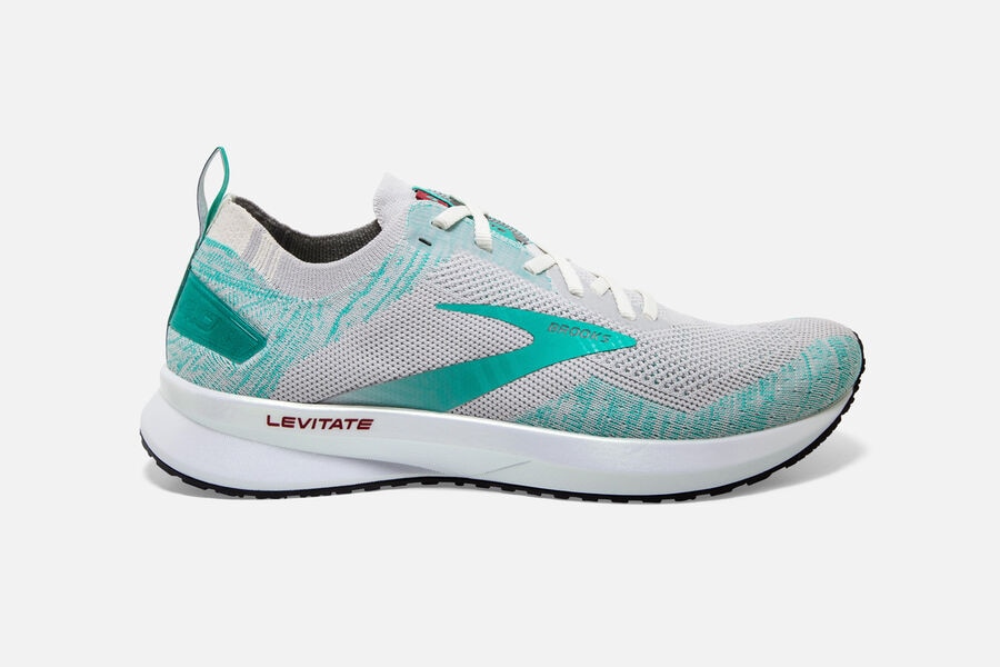 Brooks Running Shoes Womens Grey/Turquoise - Levitate 4 Road - 9862-OUFXE